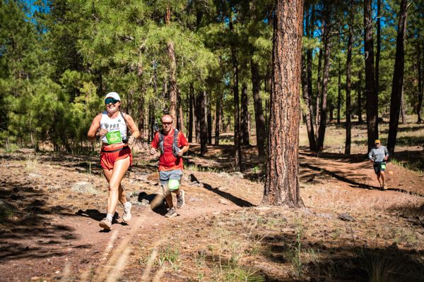 A runner through the pines at Fort Tuthill