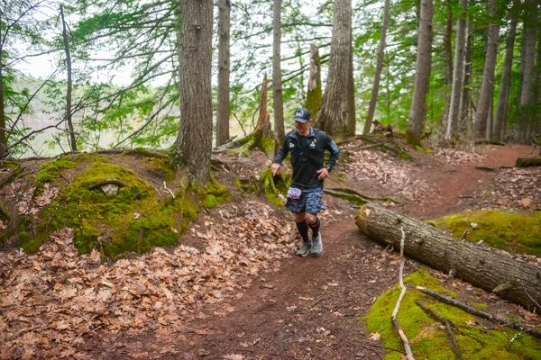 A runner on the mossy section of the loop